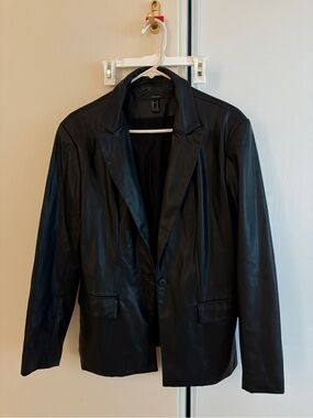 Forever 21 Black Faux Leather Blazer